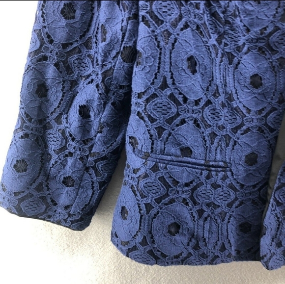 Chico's | Blue Lace Blazer Sz 2/Large/12 - Picture 6 of 10